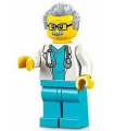 Doctor - Male, White Lab Coat with Stethoscope, Medium Azure Scrubs, Light Bluish Gray Hair, Glasses
