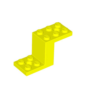 Neon Yellow Bracket 5 x 2 x 2 1/3 with 2 Holes and Bottom Stud Holder