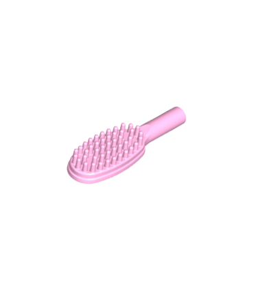 Bright Pink Minifigure, Utensil Hairbrush - 10mm Handle