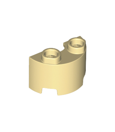 Tan Cylinder Half 1 x 2 x 1