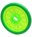 Trans-Bright Green Wheel Wheelchair with Fixed Bright Green Hard Rubber Tire (1-Piece Wheel)
