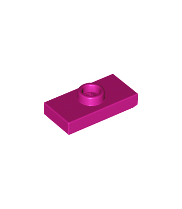 Magenta Plate, Modified 1 x 2 with 1 Stud with Groove and Bottom Stud Holder (Jumper)