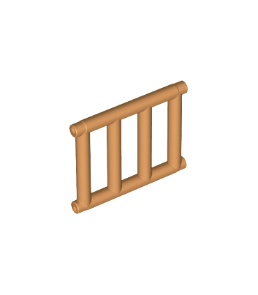 Medium Nougat Bar 1 x 4 x 3 Grille with End Protrusions