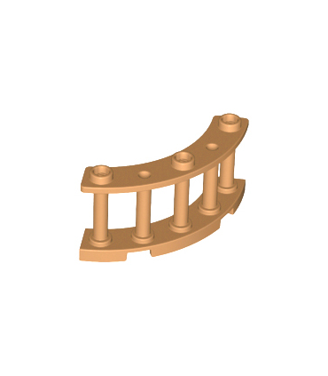 Medium Nougat Fence 4 x 4 x 2 Quarter Round Spindled with 3 Studs