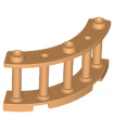 Medium Nougat Fence 4 x 4 x 2 Quarter Round Spindled with 3 Studs