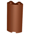Reddish Brown Cylinder Quarter 2 x 2 x 5 with 1 x 1 Cutout