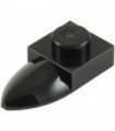 Black Plate, Modified 1 x 1 with Tooth Horizontal
