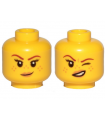 Yellow Minifigure, Head Dual Sided Female
