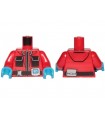 Red Torso Jacket with Monitor Device and Black Pockets Pattern / Red Arms / Dark Azure Hands