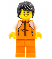 Man, Orange Tracksuit, Black Hair