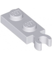 Light Bluish Gray Plate, Modified 1 x 2 with Clip on End (Vertical Grip)