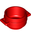 Red Minifigure, Utensil Pot Cauldron 3 x 3 x 1 & 3/4 with Handles
