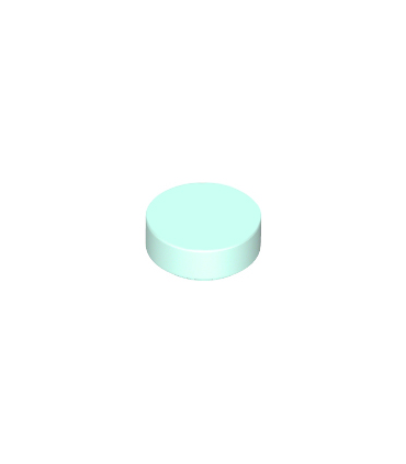 Light Aqua Tile, Round 1 x 1