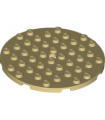 Tan Plate, Round 8 x 8 with Hole