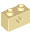 Tan Technic, Brick 1 x 2 with Axle Hole