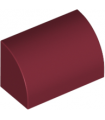 Dark Red Slope, Curved 1 x 2 x 1
