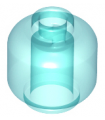 Trans-Light Blue Minifigure, Head (Plain) - Vented Stud