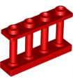 Red Fence 1 x 4 x 2 Spindled with 4 Studs