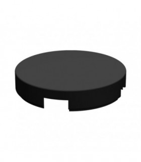 Black Tile, Round 2 x 2 with Bottom Stud Holder