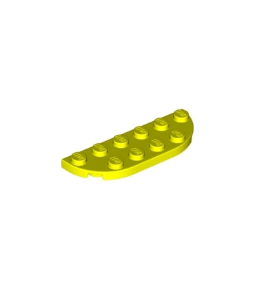 Neon Yellow Plate, Round Corner 2 x 6 Double