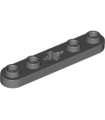 Dark Bluish Gray Technic, Plate 1 x 5 with Smooth Ends, 4 Studs and Center Axle Hole