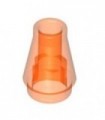 Trans-Neon Orange Cone 1 x 1 with Top Groove