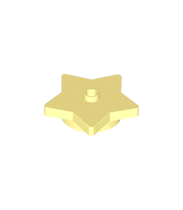 Bright Light Yellow Plate, Round 4 x 4 x 2/3 with Star and Open Stud