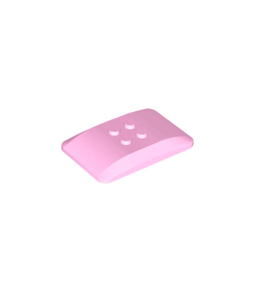 Bright Pink Wedge 6 x 4 x 2/3 Quad Curved
