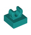 Dark Turquoise Tile, Modified 1 x 1 with Open O Clip