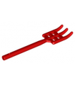 Red Minifigure, Utensil Pitchfork Type 2 - Flat Bottom, Soft Plastic