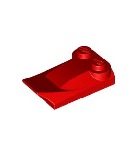 Red Slope, Curved 3 x 2 x 2/3 with Two Studs, Wing End