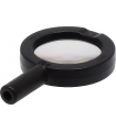 Black Minifigure, Utensil Magnifying Glass Thick Frame and Hollow Handle with Trans-Clear Lens