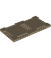Dark Tan Brick, Modified 8 x 16 x 2/3 with 1 x 4 and 2 x 4 Indentations