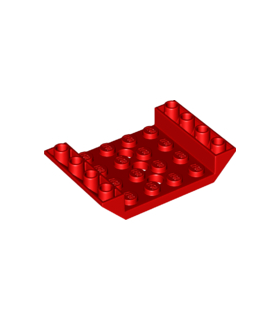 Red Slope, Inverted 45 6 x 4 Double with 4 x 4 Cutout and 3 Holes