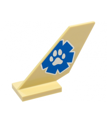 Tan Tail Shuttle with Blue and White Wildlife Rescue Logo with Paw Print Pattern on Both Sides