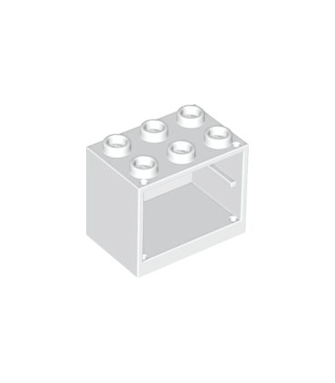 White Container, Cupboard 2 x 3 x 2 - Hollow Studs