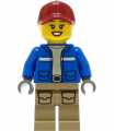 Wildlife Rescue Explorer - Female, Blue Jacket, Dark Tan Legs with Pockets, Dark Red Cap, Bright Light Yellow Hair
