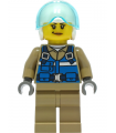 Wildlife Rescue Pilot - Female, Blue Vest, White Helmet, Dark Tan Legs, Smirk