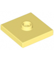 Bright Light Yellow Plate, Modified 2 x 2 with Groove and 1 Stud in Center (Jumper)