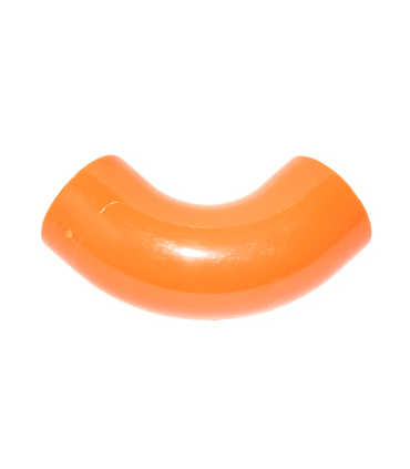 Orange Brick, Round 1 x 1 d. 90 Degree Elbow Macaroni - No Stud - Type 2 - Axle Hole