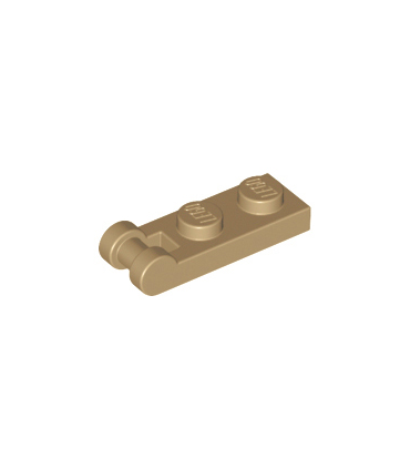 Dark Tan Plate, Modified 1 x 2 with Bar Handle on End
