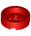 Red Brick, Round 4 x 4 with Recessed Center and Hole