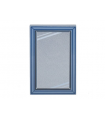 Sand Blue Tile 2 x 3 with Silver Mirror, White Reflection Lines, and Dark Blue Frame Pattern