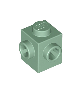 Sand Green Brick, Modified 1 x 1 with Studs on 2 Sides, Adjacent