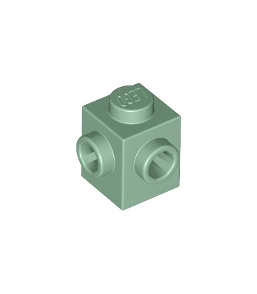 Sand Green Brick, Modified 1 x 1 with Studs on 2 Sides, Adjacent