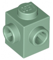 Sand Green Brick, Modified 1 x 1 with Studs on 2 Sides, Adjacent
