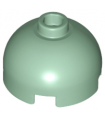 Sand Green Brick, Round 2 x 2 Dome Top - Hollow Stud with Bottom Axle Holder x Shape + Orientation