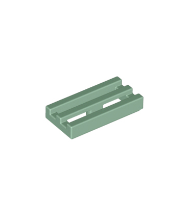 Sand Green Tile, Modified 1 x 2 Grille with Bottom Groove / Lip