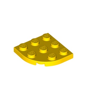 Yellow Plate, Round Corner 3 x 3