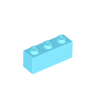 Medium Azure Brick 1 x 3